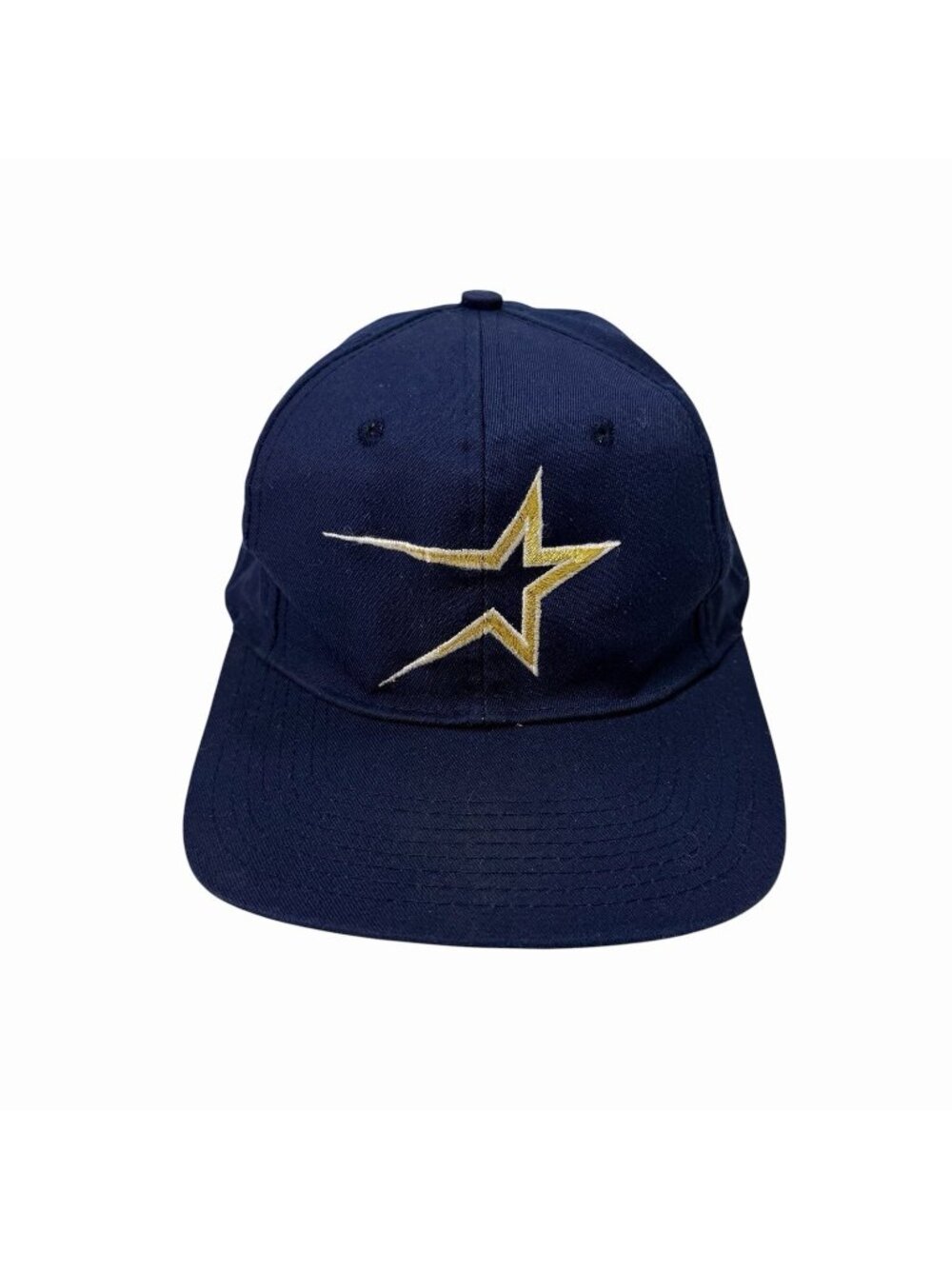 Vintage 90s Houston Astros Blue Snapback Hat Gold Shooting Star MLB